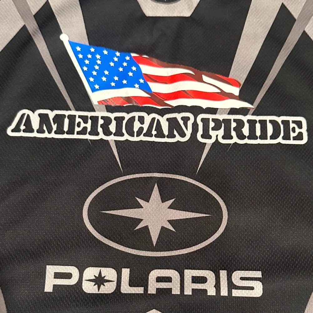 Polaris American Pride Kids Black and Gray Motocross Jersey